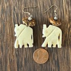 Unbranded Elephant Dangle Earrings Womens Os Cream Boho Animal Jewelry