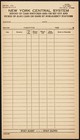 Vintage Form New York Central System Railroad Report Of Cars Switched N-mint