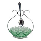 Cropp   Farr Art Nouveau Calla Lily Preserve Antique Silver Plated Stand Glass 