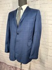 Hickey Freeman Boys  Blue Glen Plaid Wool Sport Coat Blazer Jacket Size 18