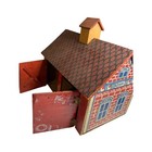 Antique Converse Red Robin Toy Barn Wooden Stable Stamped Wood