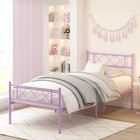 Twin Bed Frames With Headboard  Metal Platform For Kids Girls No Box Spring N   