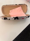 Eyeglass Case Hard- Flowers  white - Black -pink 