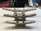 Lot Of 3 Vintage Large Galv  Cast Iron Boat - Dock Cleat   1  13   1 10     1  8 