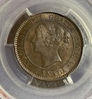 1859 Canada 1 Cent Copper Coin Pcgs Ms63bn Narrow 9