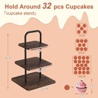 Vygrow 3-tier Wood   Metal Cupcake Stand Dessert Tower - Holds 32 Cupcakes