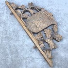 Antique Authentic French Pediment With Heraldic Crest Hand Carved Wood Home Deco