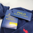 New Polo Ralph Lauren Infant Boys Fleece Navy Beanie With Strap And Mittens Set