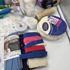 Lot Of Vintage Sewing Notions  Trims  Needle Book  Scissors  Needles  Thread