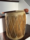 Handmade Rustic Wooden Drum Leather Hide Lacing Native American Folk Instrument