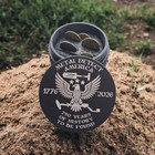 Metal Detecting Finds Box  Coin   Ring Storage Jar America 250th Anniversary