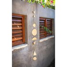Set Of 2 Large And Geometric Shape Gold Metal Wind Chime Transitional Iron