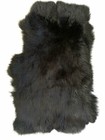 1x Black Rabbit Hide Pelt Fur Skin Tanned Natural Leather For Diy Craft Material