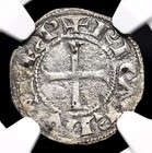 Anglo-gallic  Poitou  Richard I    the Lionheart     Silver Denier  Ngc Au Details