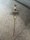 Vintage Victorian Style Black Gilt Glass Cut To Clear Hatpin Hat Pin