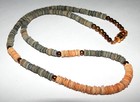 Authentic 1970   s Vintage Hawaiian Paper Shell Necklace Choker Barrel Clasp 17 
