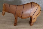 2 Vtg Hand Carved Wooden Zebra Sculpture Figurines Folk Art Made In Kenya 