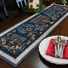 Hanukkah Menorah Quilted Table Runner Jewish Holiday Dining Decor Gift Host Gift
