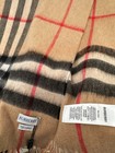 Nwt Burberry Beige Classic Checkered Cashmere Scarf