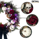 20 Inch Gothic Halloween Wreath For Front Door With Purple Lights   Black Wreath