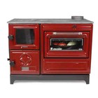 9kw Red Cast Iron Wood Burning Stove - Baking Oven   Cooktop - No Duty Free Ship