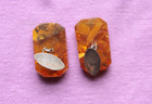 Vintage  Hand Made Sterling Silver Amber Cufflinks  Antique