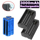 New 4pcs 18650 Rechargeable Batteries   2pcs Dual Charger For Flashlights Lamp