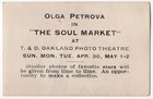 1916 Olga Petrova Movie Star Card Rare T   D Oakland Theater Give Away Lost Film