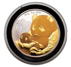 2019 China 10 Yn 30g Ag  999 Silver Panda Silver Coin Unc Round Gold Guilded