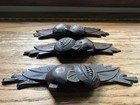 3 Pc Antique Large 9    Drawer Pulls Carved Wood Fruit Nut Leaf Eastlake Victorian