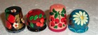 Beautiful Russian Set Of Four Thimbles   Wooden Hand Painted   New