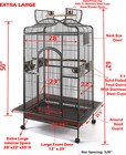 X-large 63  Bird Parrot Open Playtop Cockatiel Macaw Green Cheek Conure Cage  