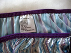 Vintage Van Mar String Bikini Panties Size M 6 Liquid Foil Shiny Striped Metalic