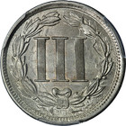 1866 Three  3  Cent Nickel Pcgs Ms64 Superb Eye Appeal Strong Strike