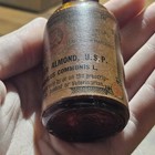 Antique Oil Of Bitter Almond Perfume Aroma Amber Medicine Bottle Original Label