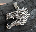New 925 Sterling Silver Dragon Head Necklace Pendant Game Of Thrones Jewelry