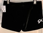 Gk Black Velvet Child Med Micro Mini Workout Cheer Dance Gymnasts Shorts Sz Cm