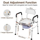 Adjustable Bedside Commode Chair For Seniors - 2-in-1 Bedside Raised Toilet Seat