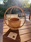 Brand New  Urban Outfitters Margot Rattan Hanging Planter Boho Mid Century 
