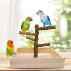 Bird Perch Stand Playground Parrot Playground Tabletop Natural Wooden Perch Play