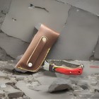 Sweet Damascus Knife W  Laminated Rainbow Handle   Leather Sheath Hand Made