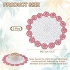 2pcs Crochet Handmade Doilies 8 2  Placemats Lace Coasters White  Water Red