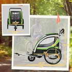 Baby Bike Trailer For Kids 2 Seater  Bike Stroller  Green