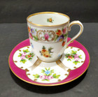 Antique 1920s Mismatched German Tea Cup And Limoges Saucer Demitasse Porcelain