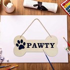 3 Pcs Dog Bone Wood Sign Blank Wooden Plaque Unfinished Wood Diy Crafts 