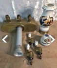 Vintage Mcm Lison Brass   Ceramic Beer Tower 3 Spigot Kanterbrau Beer Tap  Read