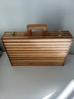 Vintage Marquetry  Wooden Briefcase Storage Jewelry Box