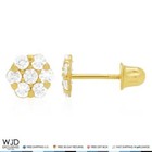Kid s 14k Yellow Gold Simulated Birthstone Flower Screw Back Earrings 5mm