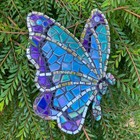 Iridescent Glass Mosaic Tiles For Crafts Bulk 200g Blue Stained 200g  