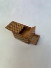 Rare Ultra-miniature Japanese Puzzle Box With Hidden Drawer 2 And 2 Steps Sk44